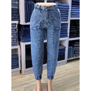 NWT City Jeans Straight Leg Jeans Size 36 Elastic Ankle Made In Egypt